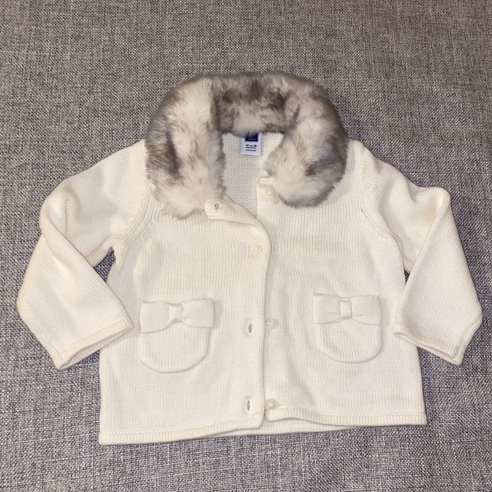 Like New Sz 12-18 mo Faux Fur Janie & Jack Sweater